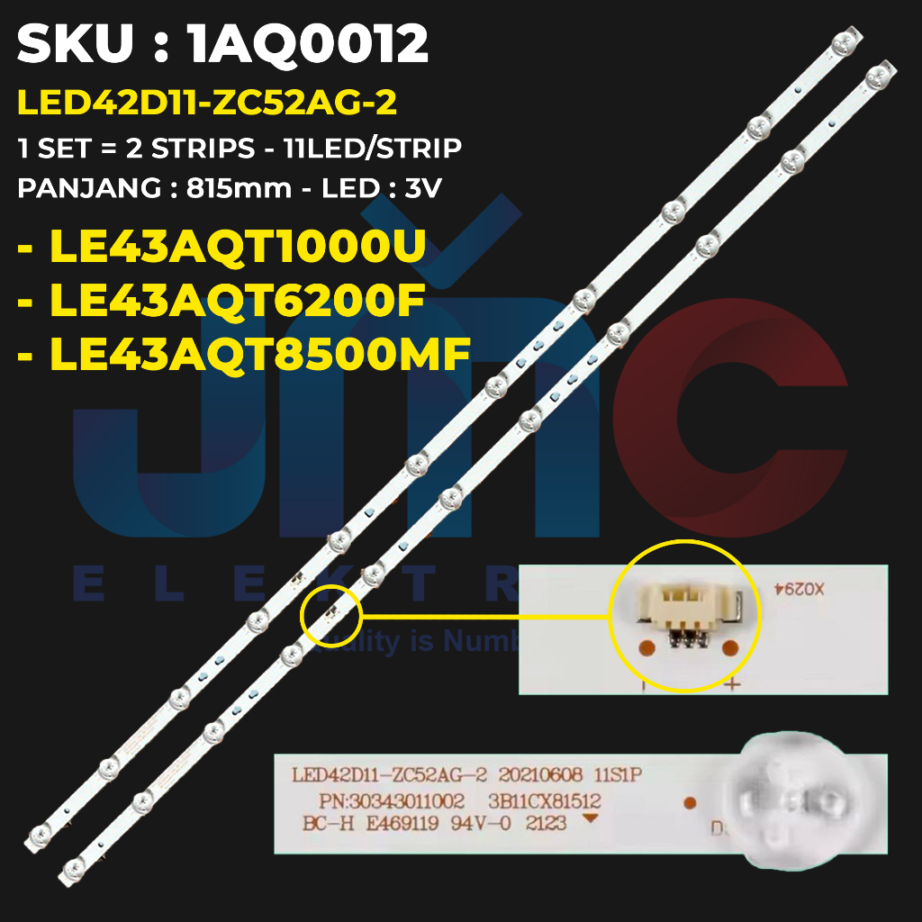 Backlight TV AQUA 43 Inch LE43AQT6200F LE43AQT8500MF LE43AQT1000U 43AQT6200 43AQT8500 43AQT1000