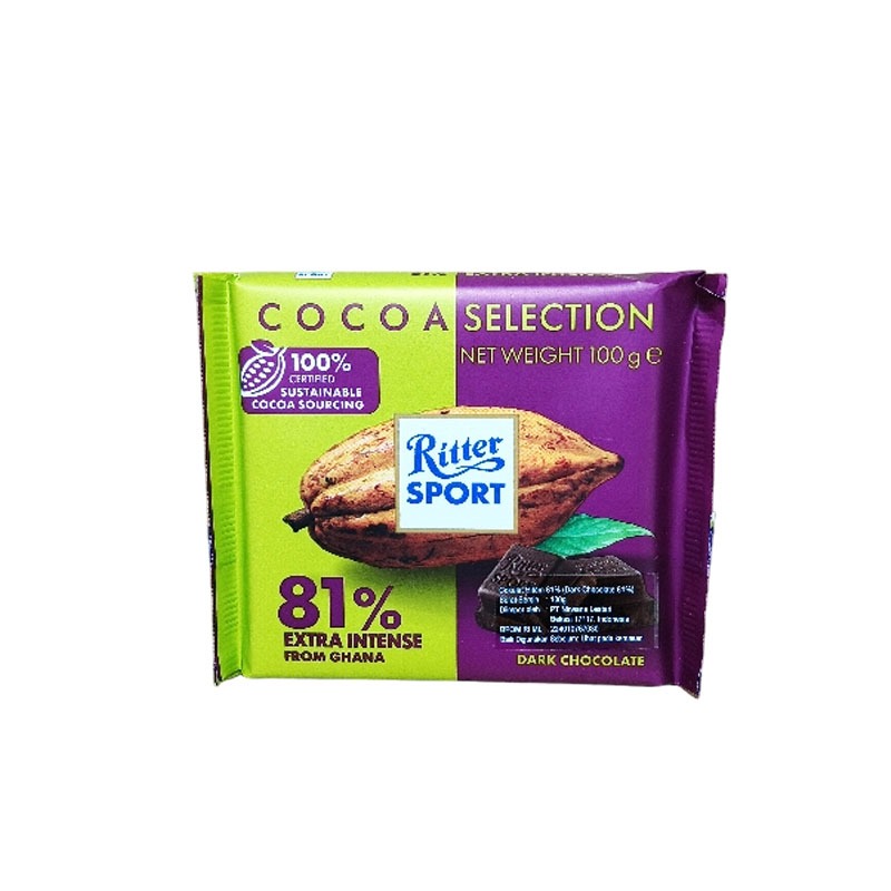 

RITTER SPORT DARK CHOCOLATE 81% EXTRA INTENSE 100 G