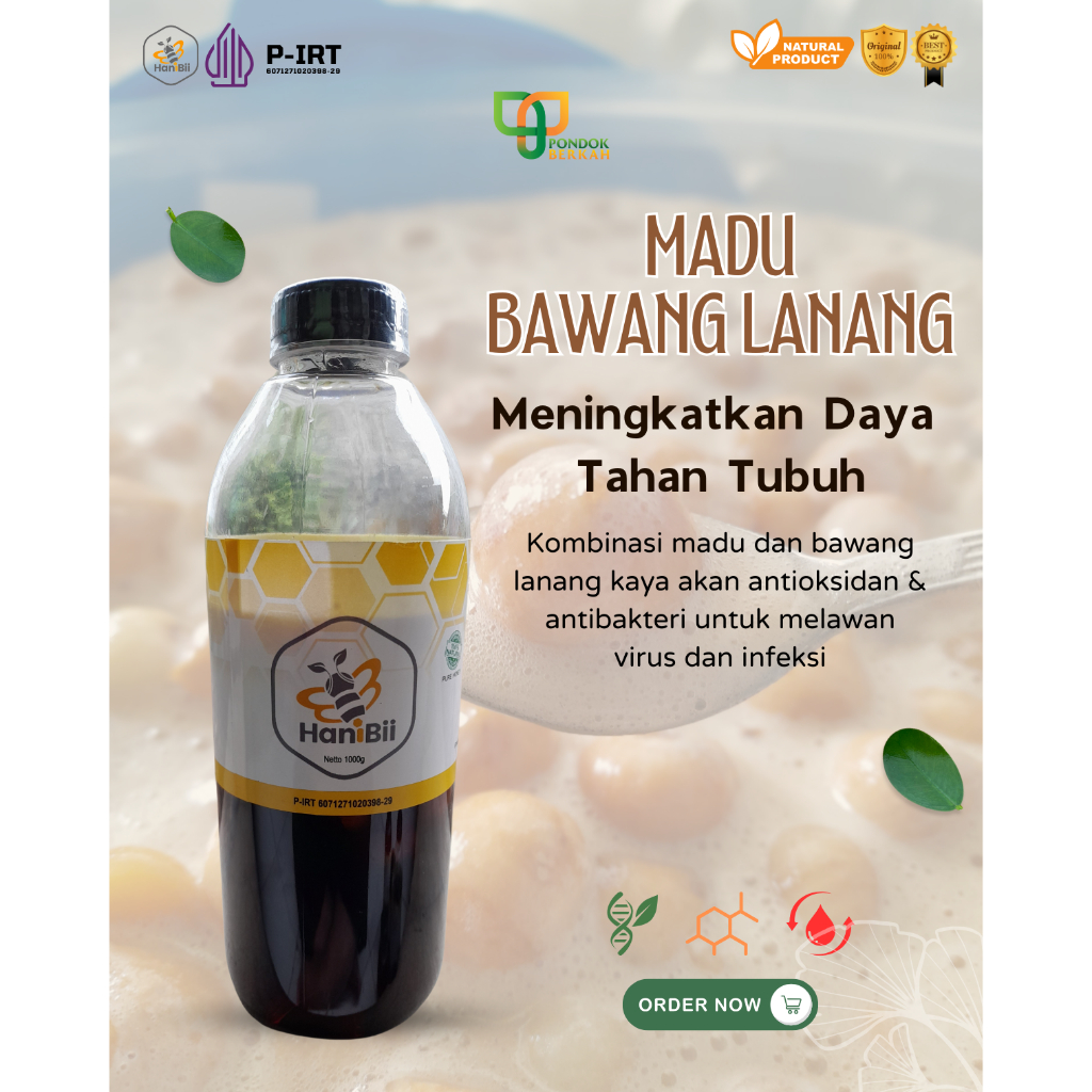 

Madu Bawang Putih Tunggal Lanang Asli Madu Murni 1000 gram HaniBii Fermentasi Sempurna