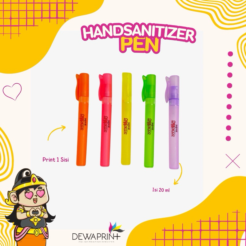 Hand Sanitizer Spray/ Hand Sanitizer Pen Spray Custom Cetak 1 Sisi / 2 Sisi  Print UV