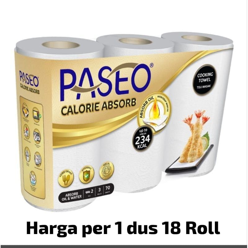 Tissue Paseo Calorie Absorb Tisu Paseo Cooking Towel harga 1 dus (18roll)