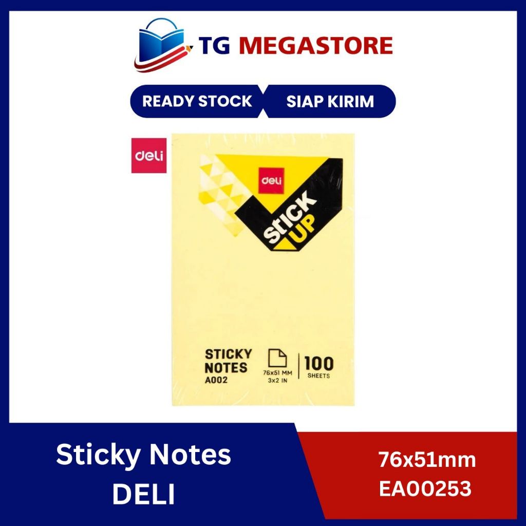 

Sticky Notes DELI Memo Tempel Warna Kuning 76x51mm - EA00253