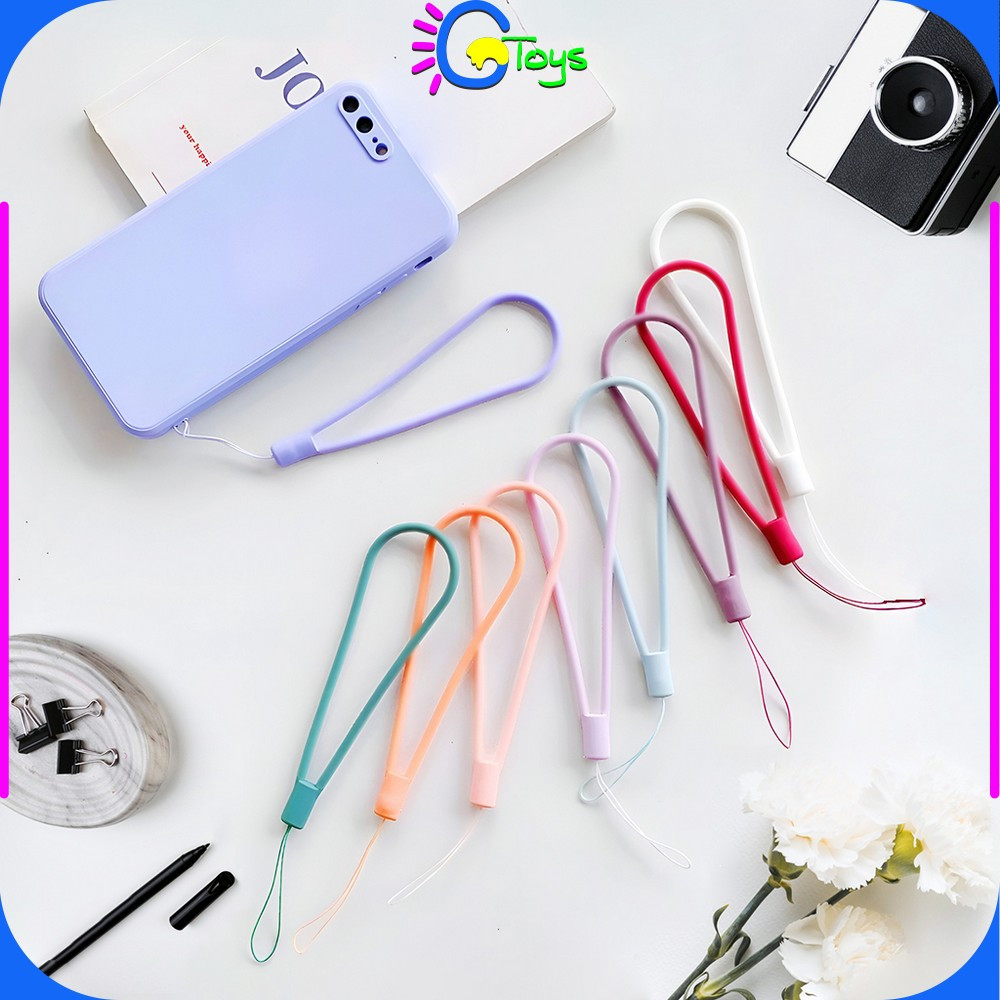 CR-C1254 Tali Gantungan Hp Silikon Pendek Universal Warna Macaron / Silicone Phone Strap Lanyard Tal