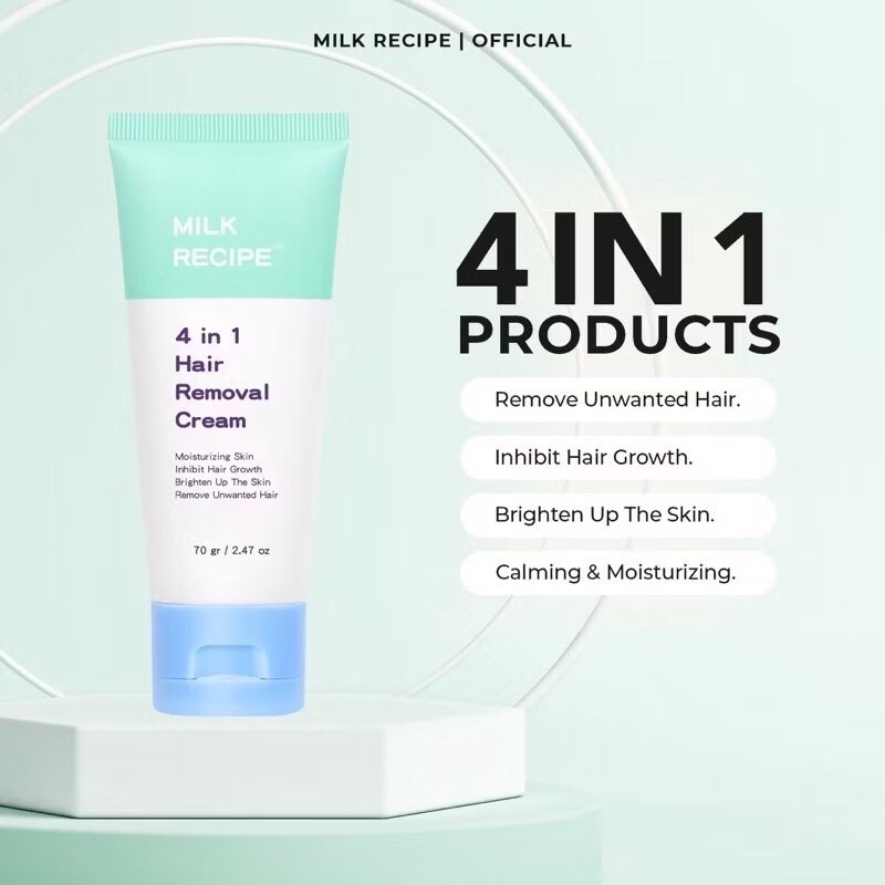 

[BPOM] READY Milky Recipe 4 in 1 Removal Cream & Axillary Cream Penghilang Bulu Perontok Bulu