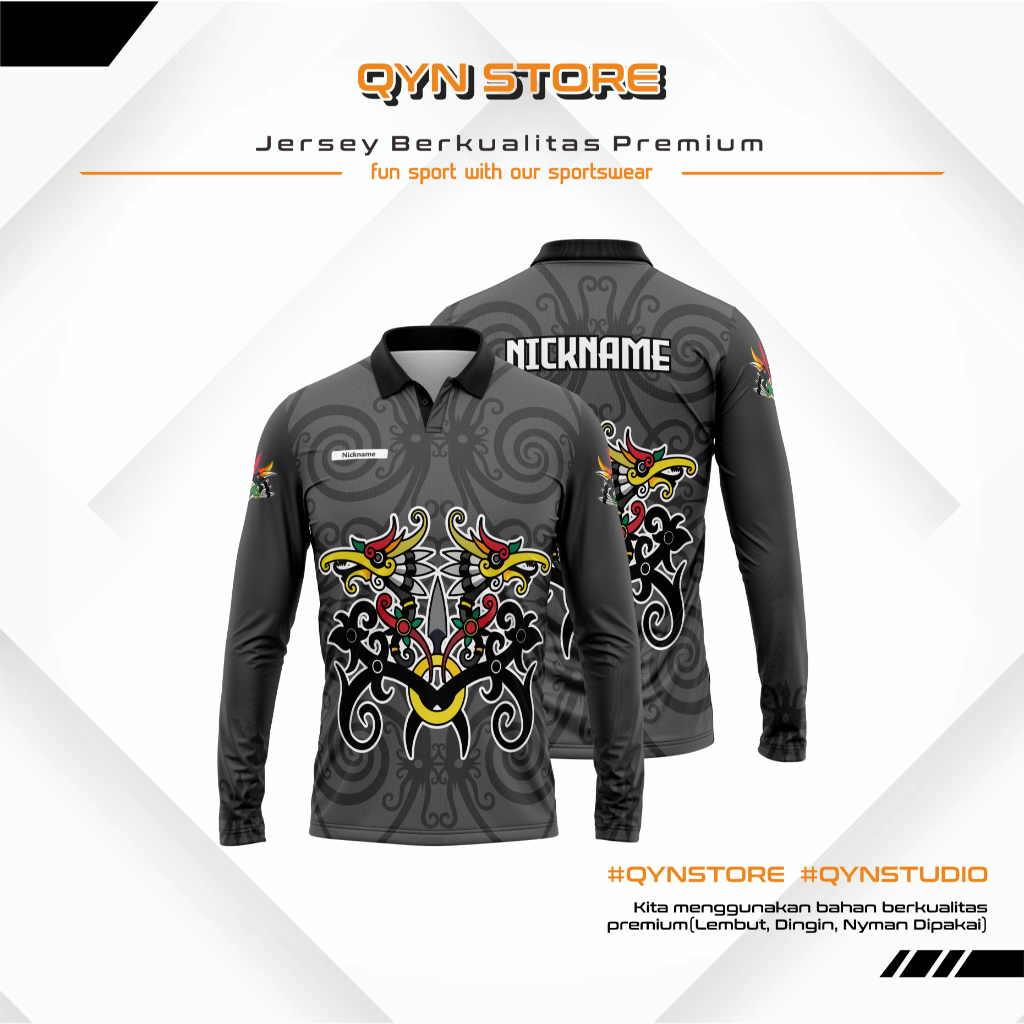 Kaos Batik Kalimantan Jersey Batik Kalimantan Kalimantna Baju Nunukan Borneo Kalimantan Selatan Full