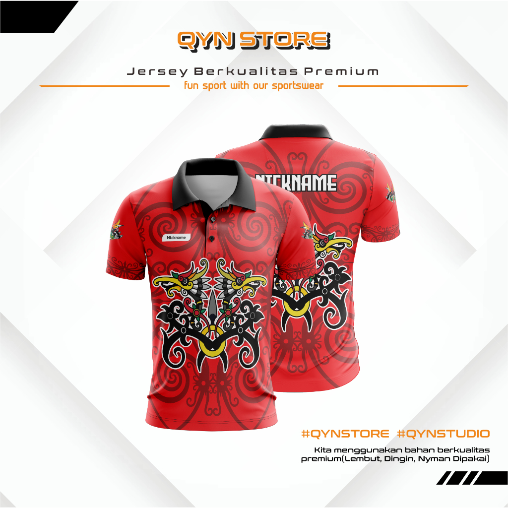Kaos Batik Kalimantan Jersey Batik Kalimantan Kalimantna Baju Nunukan Borneo Kalimantan Selatan Full