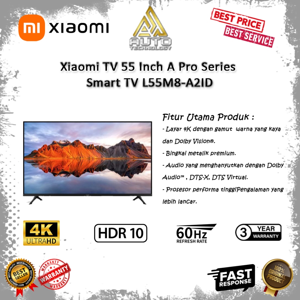Xiaomi TV 55 Inch A Pro Series Smart TV L55M8-A2ID