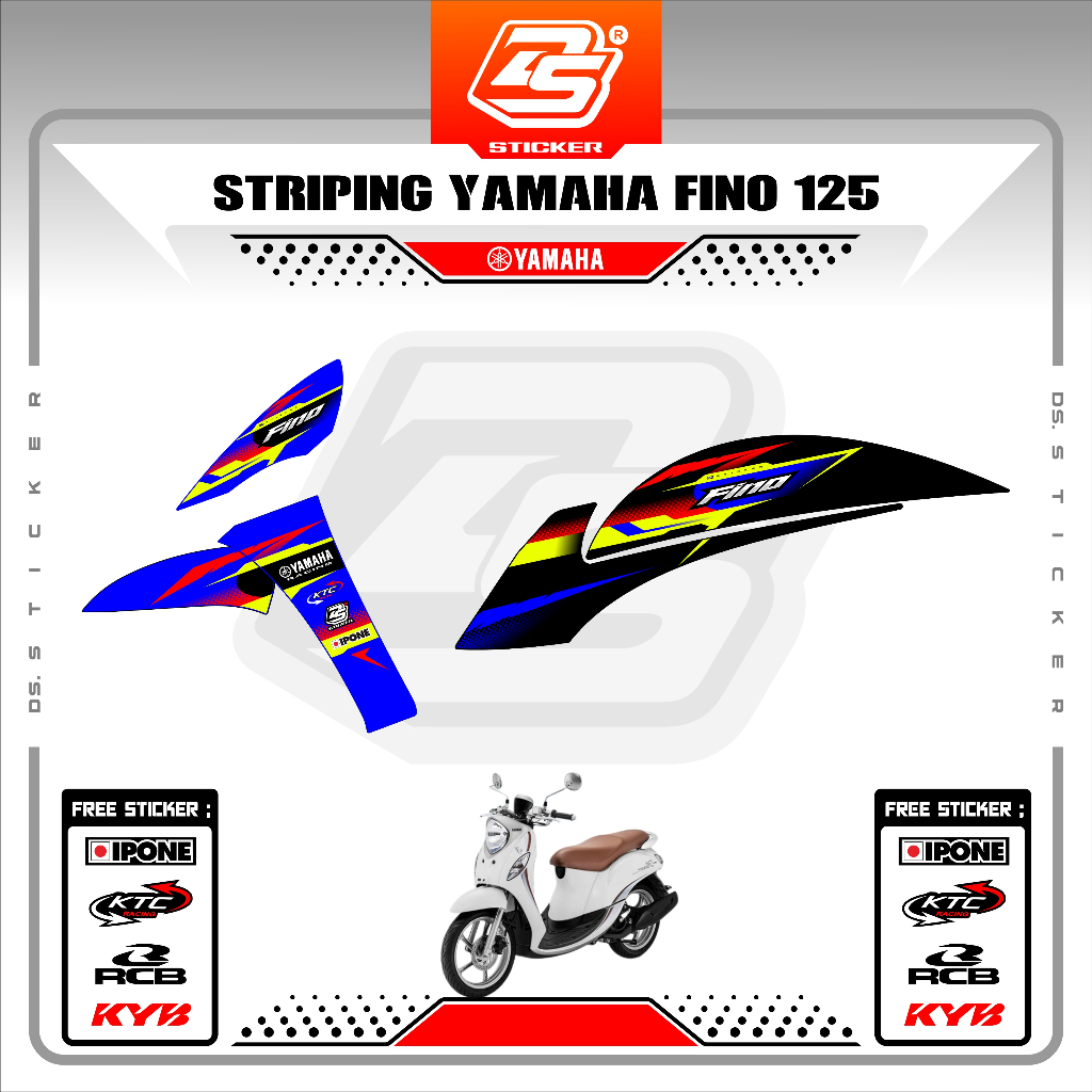 Stiker Striping Motor Yamaha Fino125 Grande Decal Sticker Fino FI 125 Premium DS120325