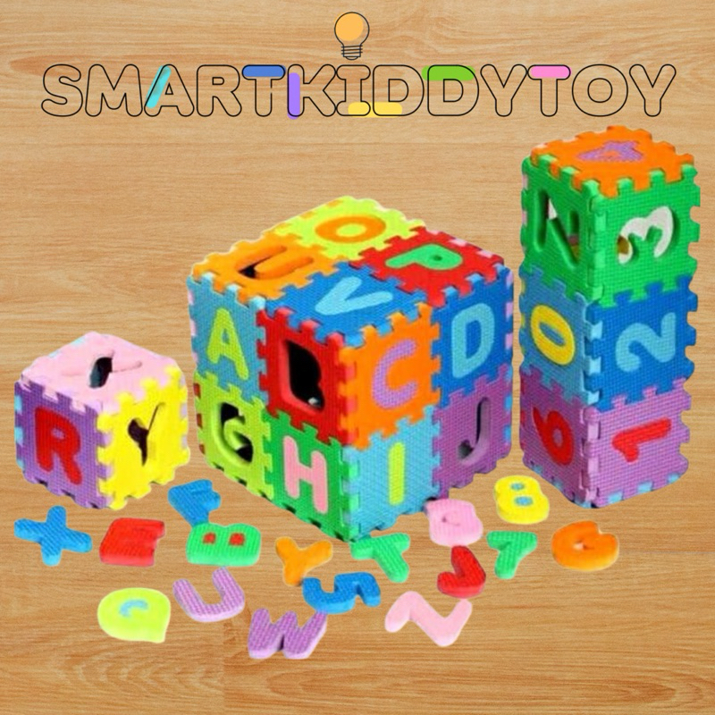 Mainan edukatif puzzle block huruf dan angka / Mainan anak bongkar pasang / mainan puzzle anak / mai