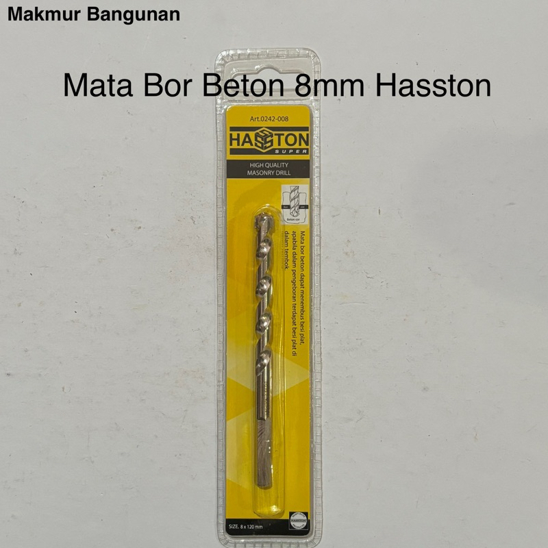 Mata Bor Beton 8mm Hasston | Mata Bor Bata Batu Beton 8 mm | Fisher 8mm