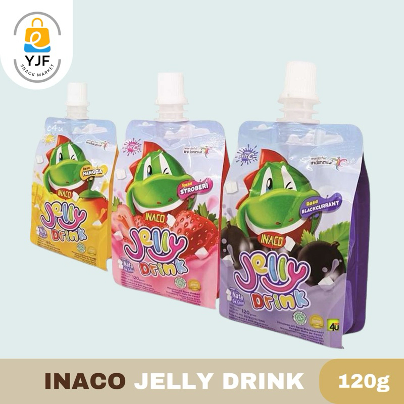 

Inaco Jelly Drink BAG isi 5 PCS / Jelly Pouch Inaco / Nata de Coo Jeli Drink Rasa Strawberry / Blackcurrant / Mangga - 5 PCS x 120gc