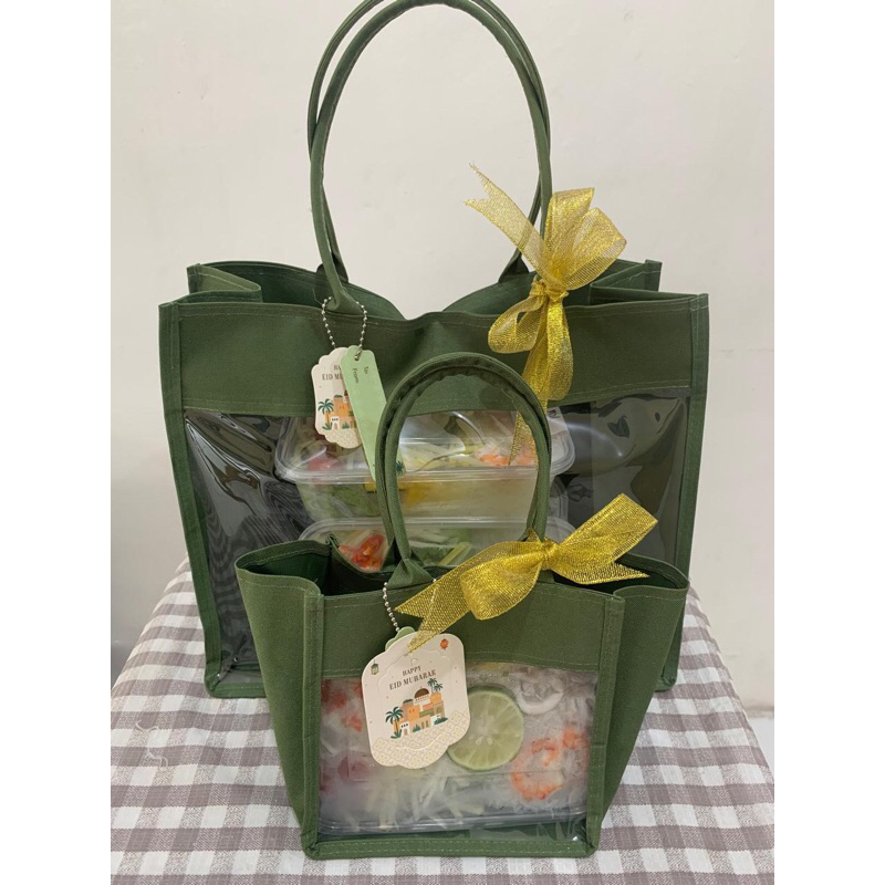 

Hampers include tas, pita dan set hang tag ucapan
