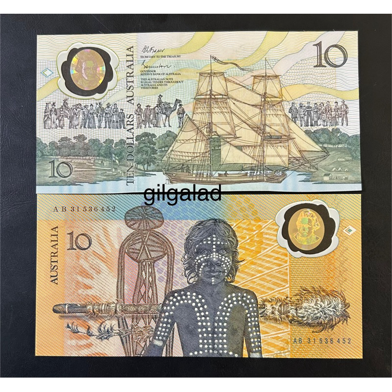AUSTRALIA 10 Dollar ABORIGIN 1988 POLYMER UANG ASING GRESS