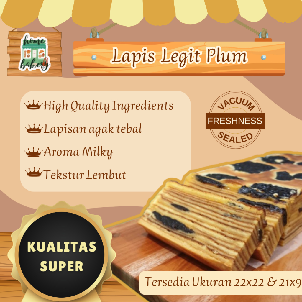 

Kue Lapis Legit Loyang 22x22 / 21x9 Plum - KUALITAS SUPER WIJSMAN