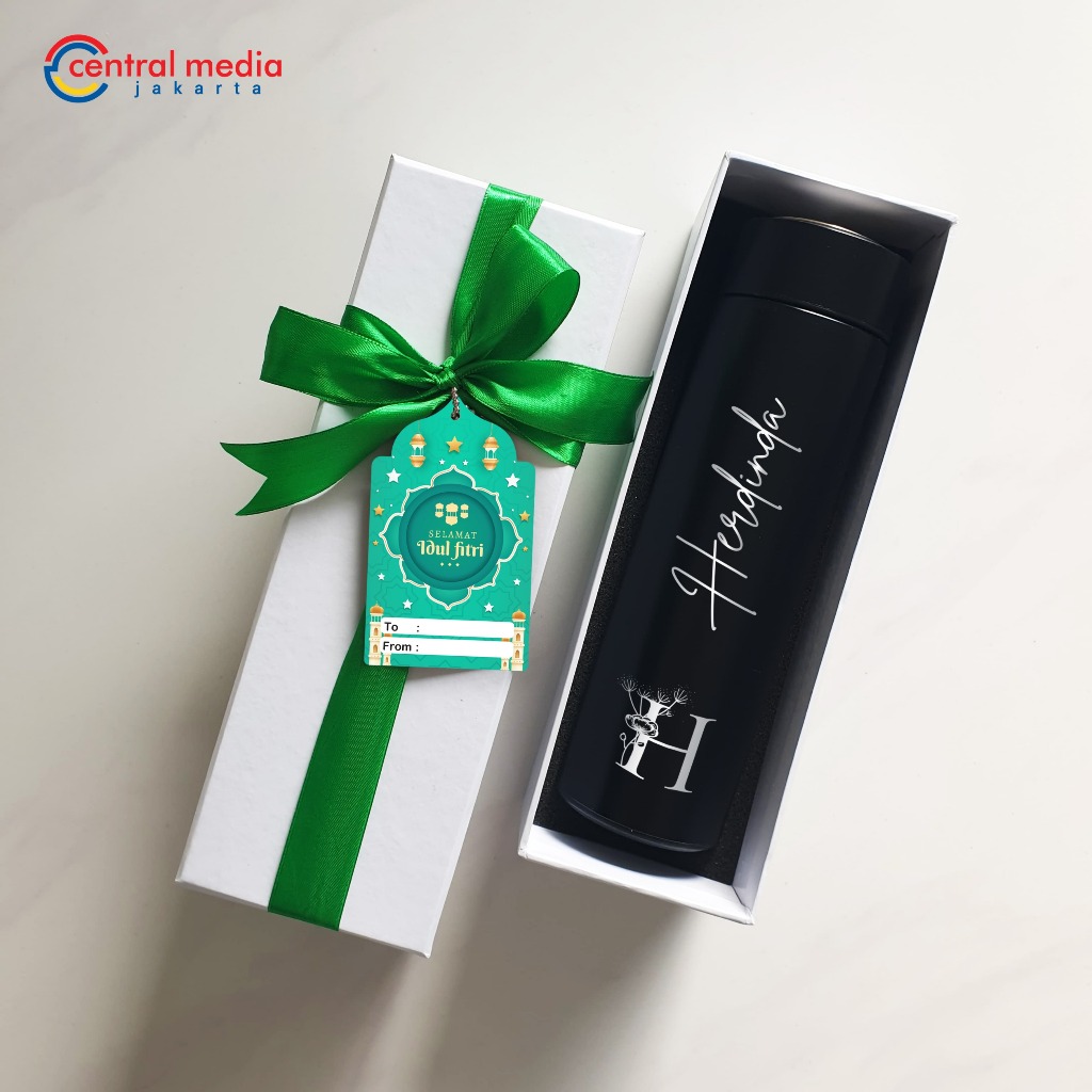 Hampers Tumbler Idul Fitri Grafir Custom Nama Logo + Hard Box Hadiah Lebaran