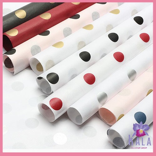 

Flower Wrapping Paper Cellophane Motif Polkadot Flower KB04