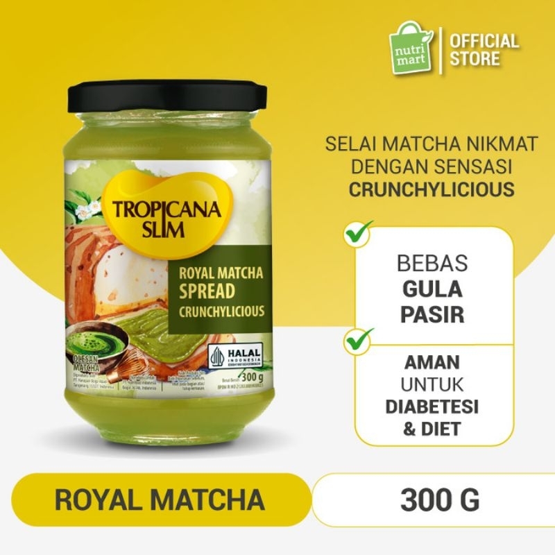 

Tropicanaslim Royal Matcha Spread 300 Gram - Selai Matcha Bebas Gula