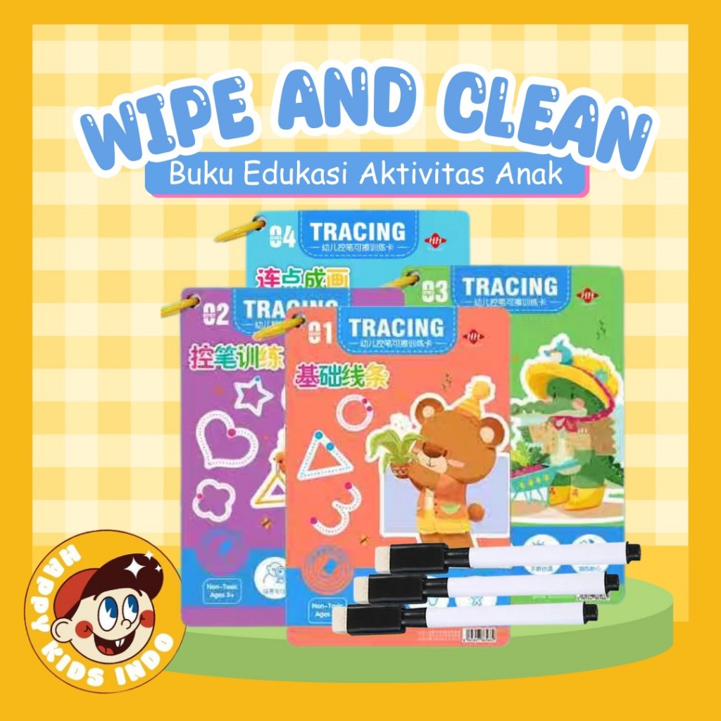 

Paket Bundle Buku Tulis Edukasi Tracing Aktivitas Anak Wipe and Clean Reusable Book Worksheet Buku Tulis Bisa di Hapus FREE SPIDOL & PENGHAPUS