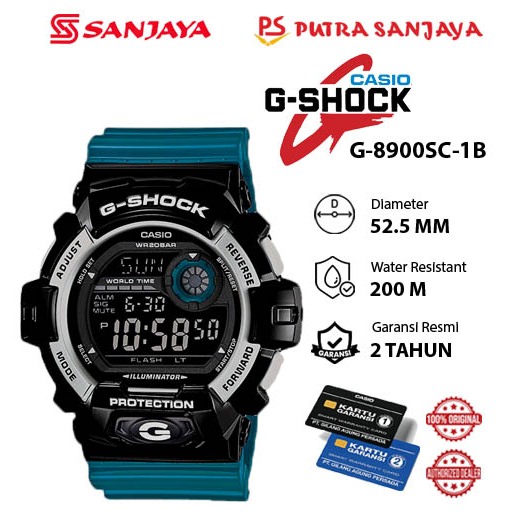 Jam Tangan G SHOCK G-8900SC-1B / GR-8900-1DR / GLS-8900-1DR Original Garansi Resmi 2 tahun Rubber St