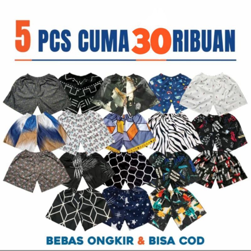 celana pendek pria - celana pendek wanita boxer kolor jumbo distro dewasaa santai bahan adem