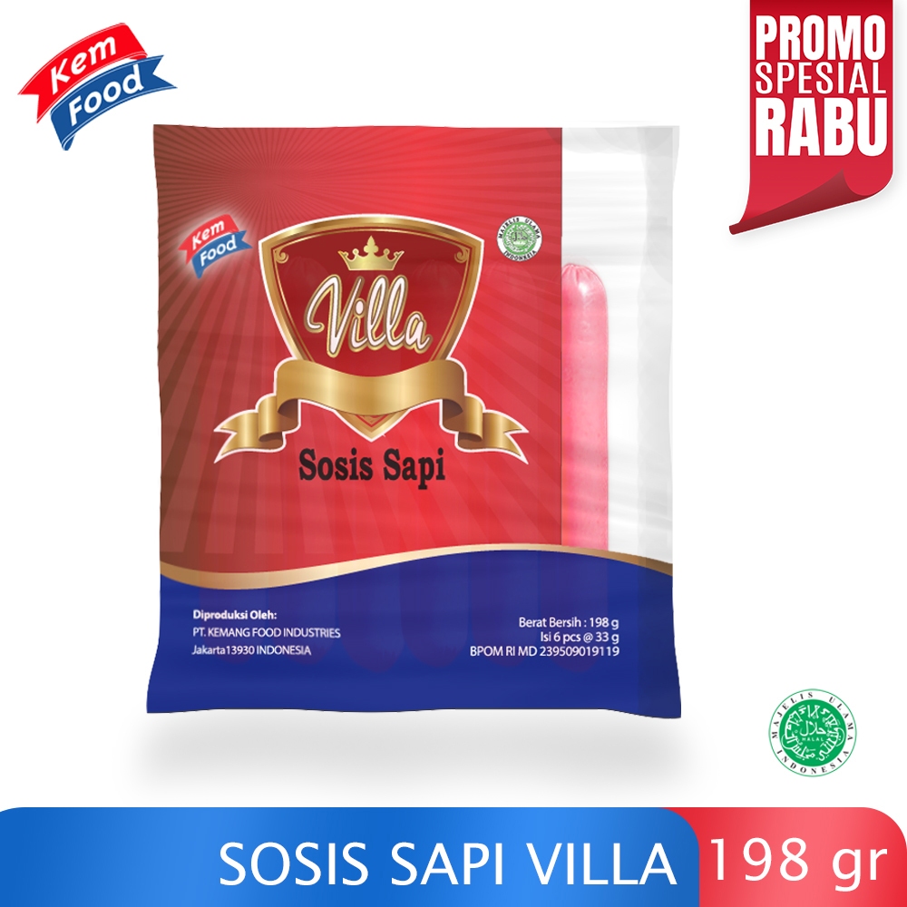 

Villa Beef Sausages - Sosis Sapi Isi 6 Pcs - 198 gr