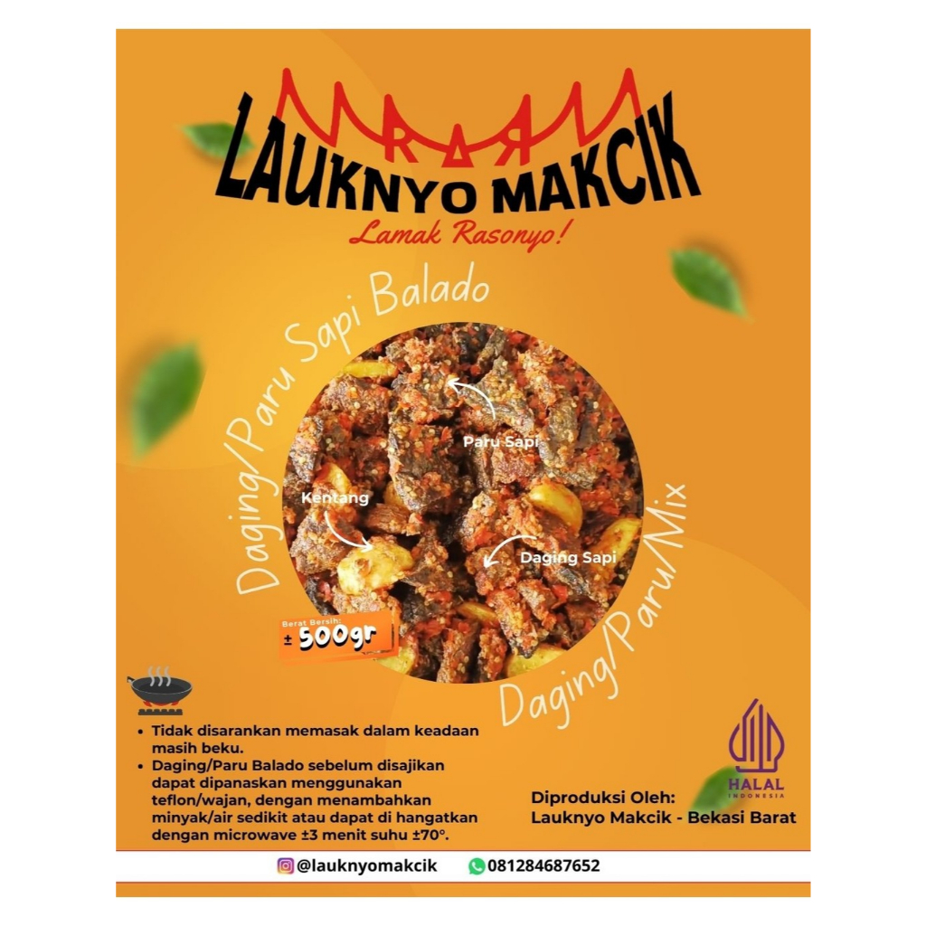 

Daging Paru Sapi Balado Padang 500gr (8 Potong)