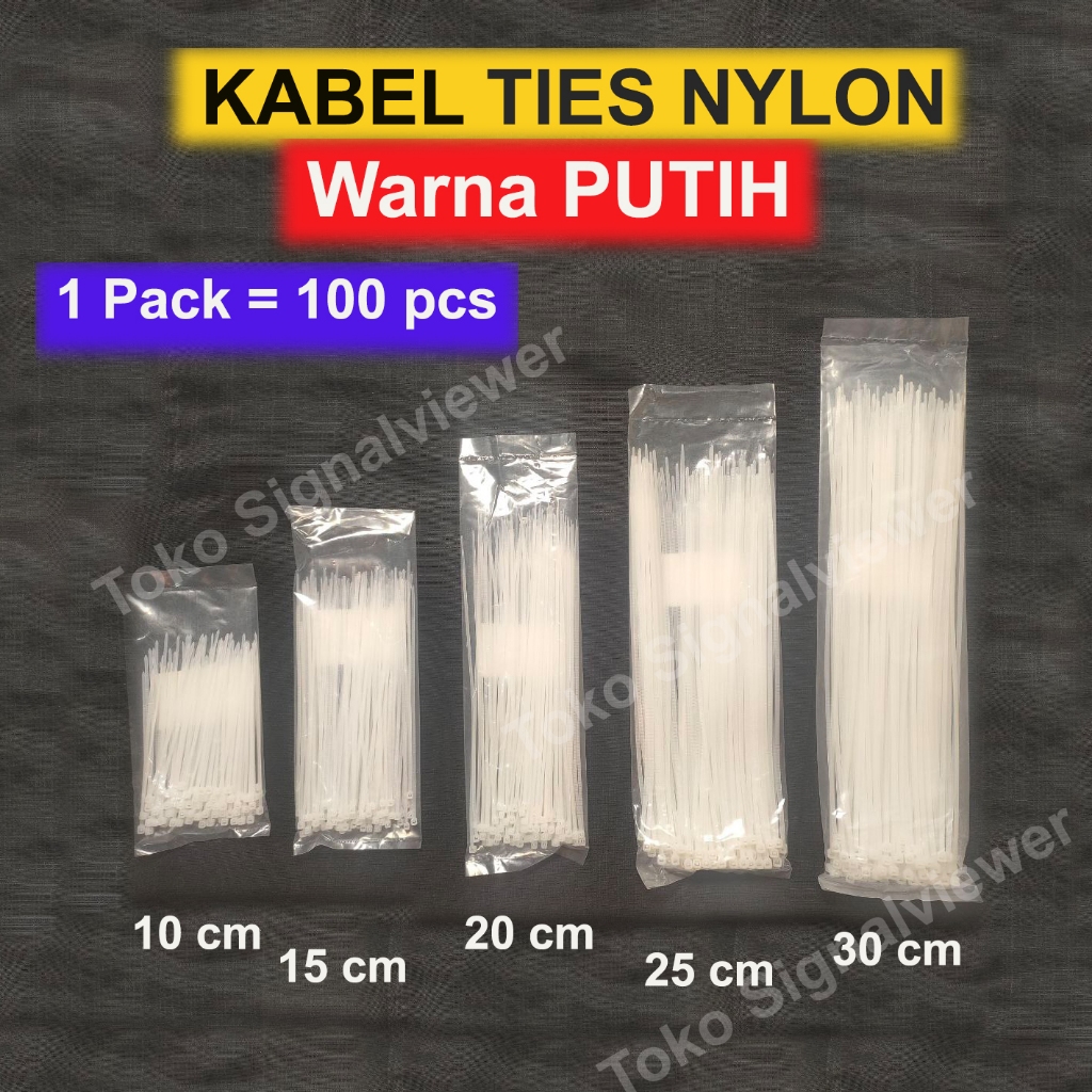 

Kabel Ties Nylon Warna Putih Kabel Pengikat Serbaguna Ukuran 10cm 15cm 20cm 25cm 30cm