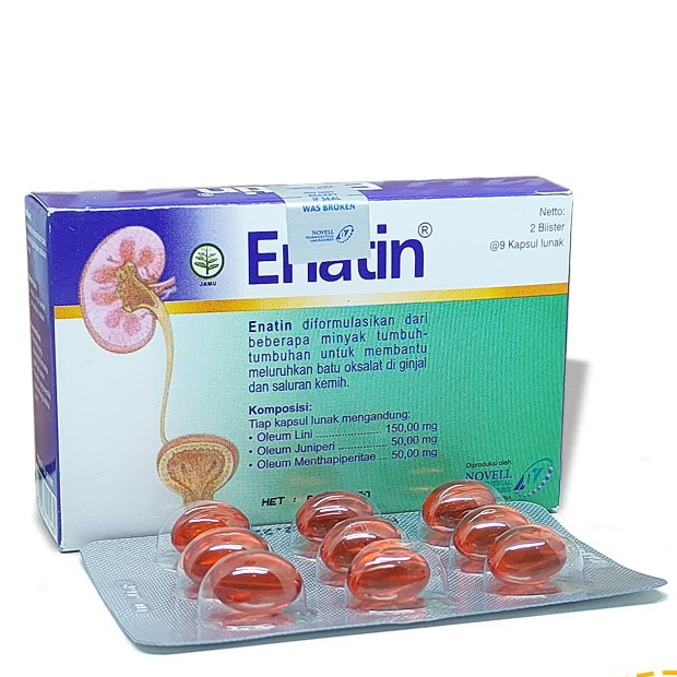 Enatin Box 18's Kapsul Novell / Obat Batu Ginjal / Obat Batu Empedu