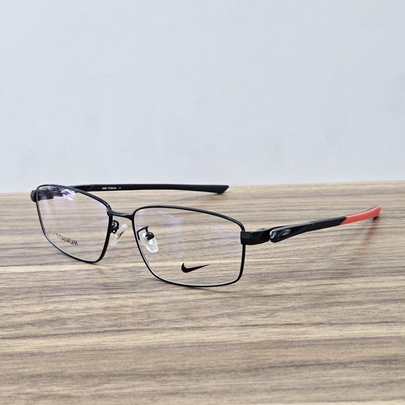 frame kacamata pria wanita sporty kotak NK2107-1 58 hitam merah