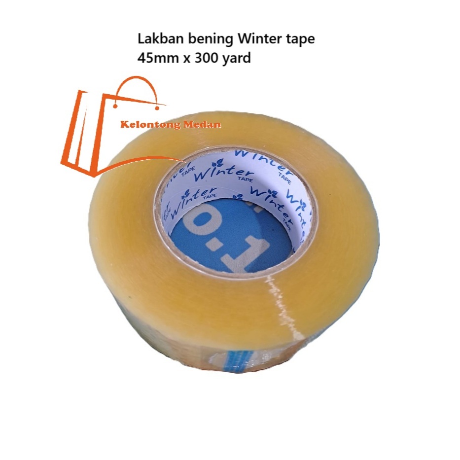 

Lakban bening Winter tape ukuran 45mm x 300 yard lakban bening lakban bening winter