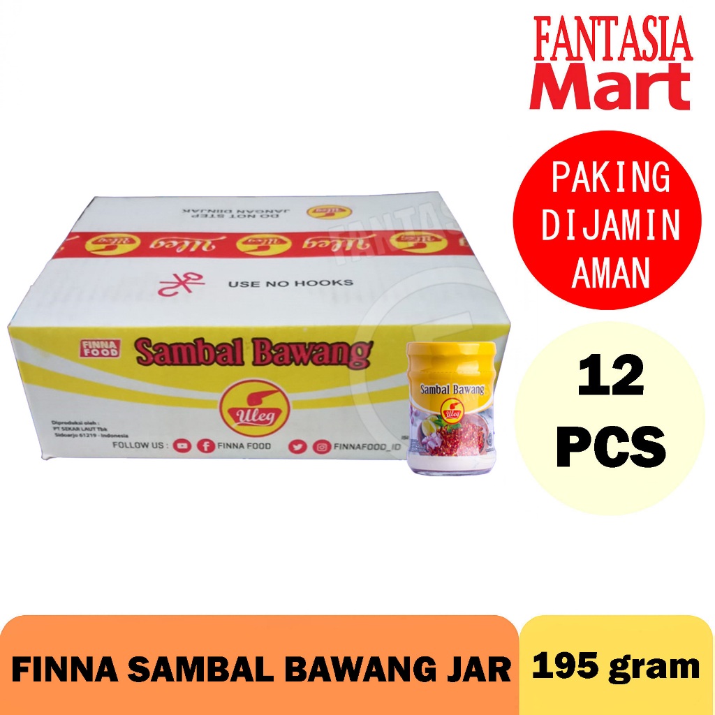 

FINNA SAMBAL BAWANG JAR 195 GRAM DUS PER 1X12 PCS FUN CORNER DENGAN PAKING AMAN