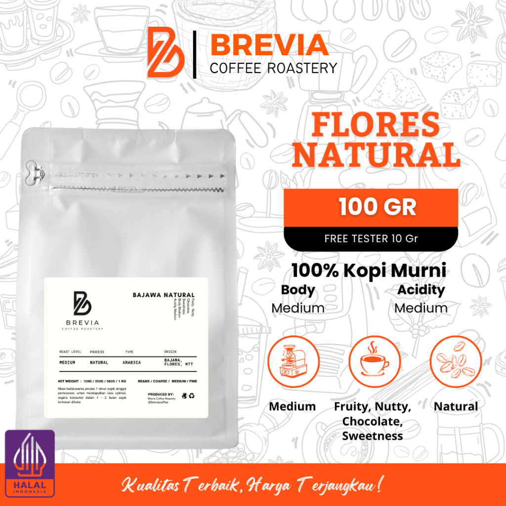 

Kopi Arabika Flores 100gr Coffee Beans Arabica Single Origin Espresso Asli Original