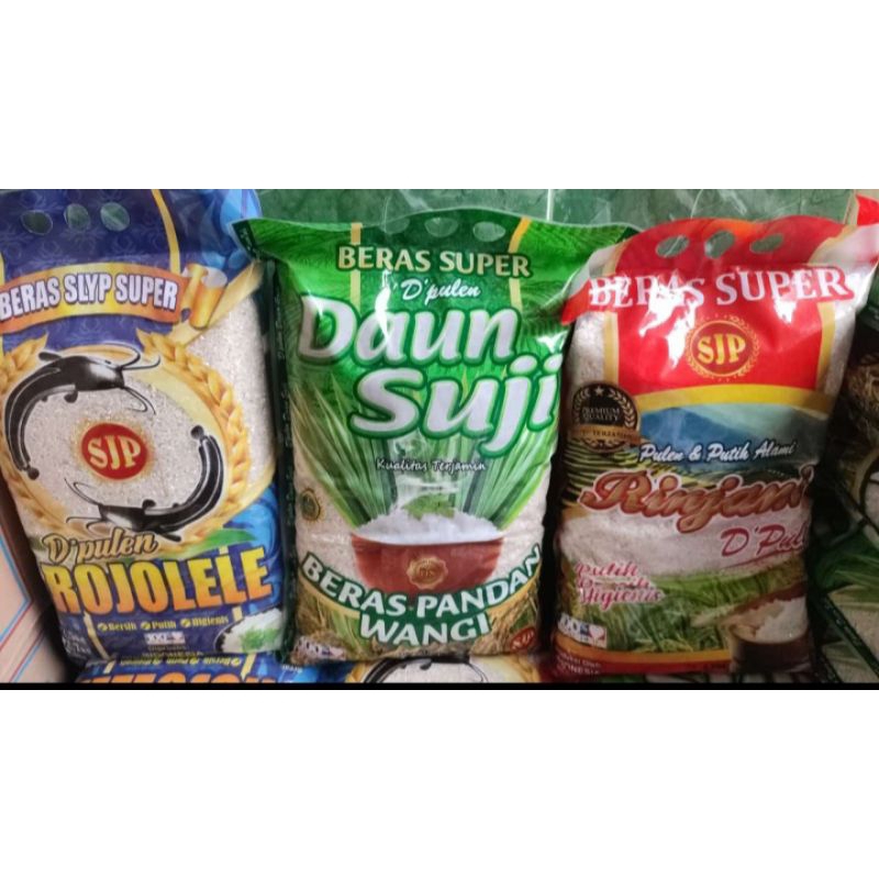 

beras zakat 3 kg random || beras rojolele || beras daun suji || beras rinjani
