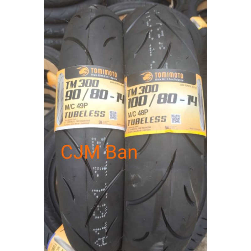 (New Baru) Ban TOMIMOTO TM 300- 325 tubeless 90/90-14 Atau 80/90-14 for vario 110 125/beat F1/beat E