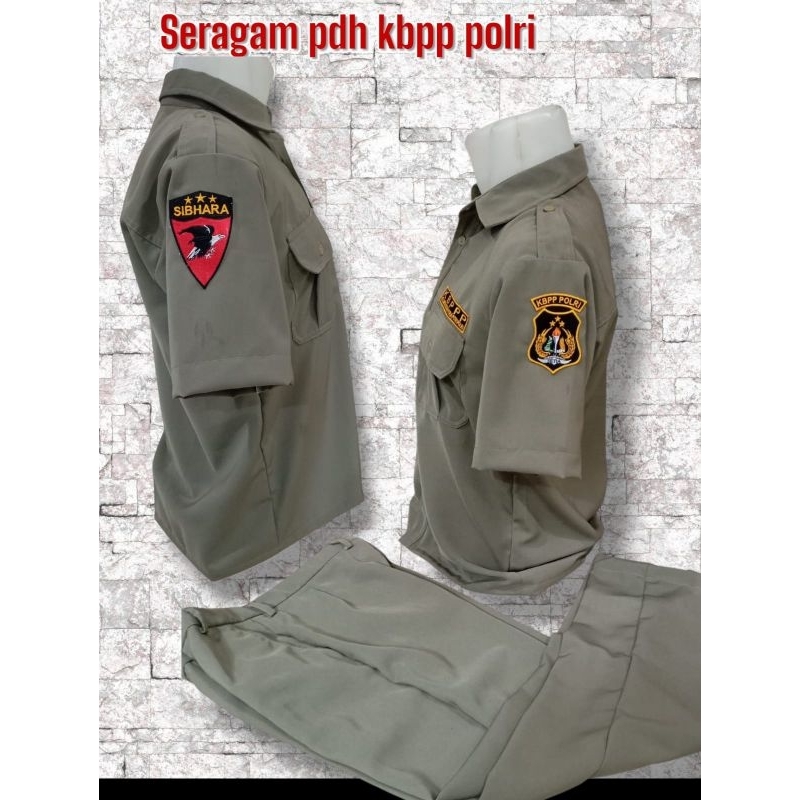 baju stelan pdh kbpp polri / baju kbpp polri stelan premium