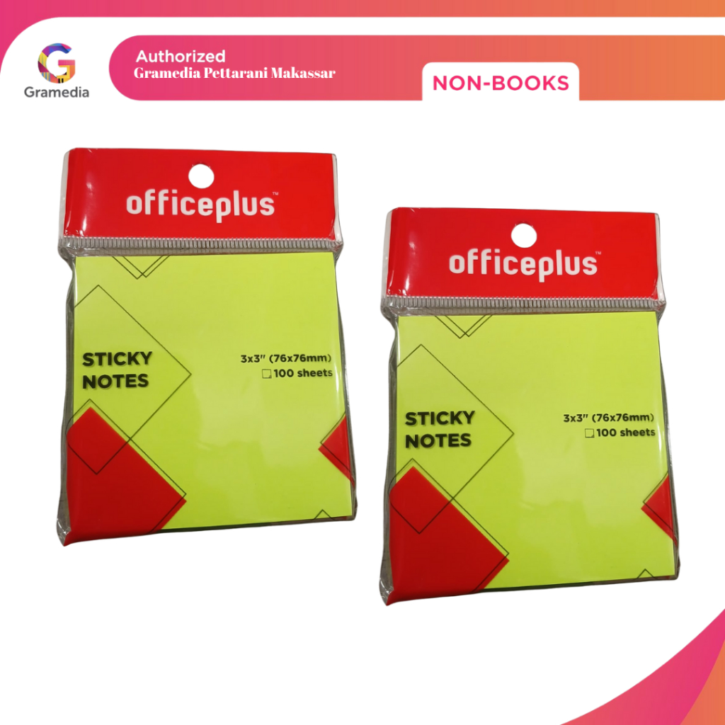 

OFFICE-P STICKY NOTE 3X3` 100SHT NEON GREEN
