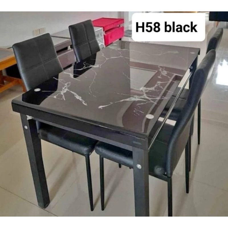 Meja makan kaca 4kursi