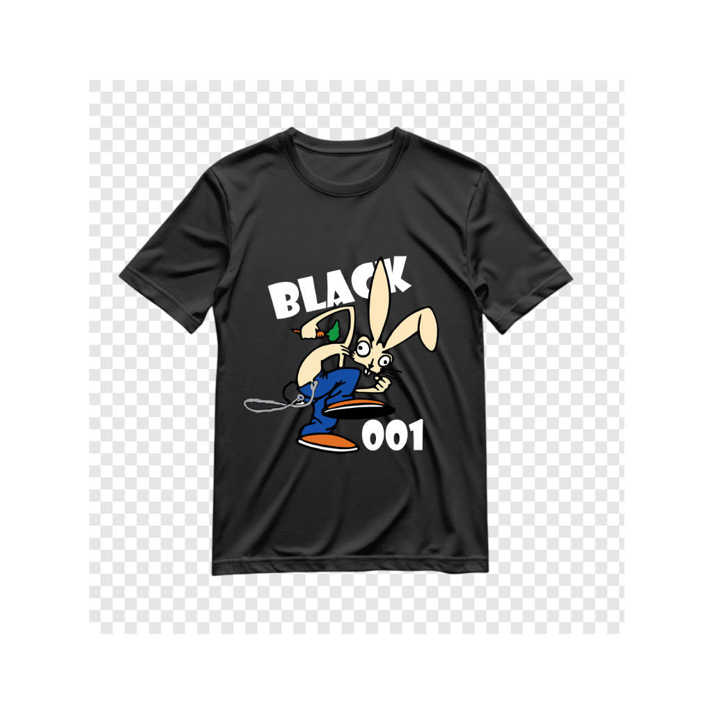 GHOSTINC.STORE T-shirt Lokal Rabbits Print | kaos hitam