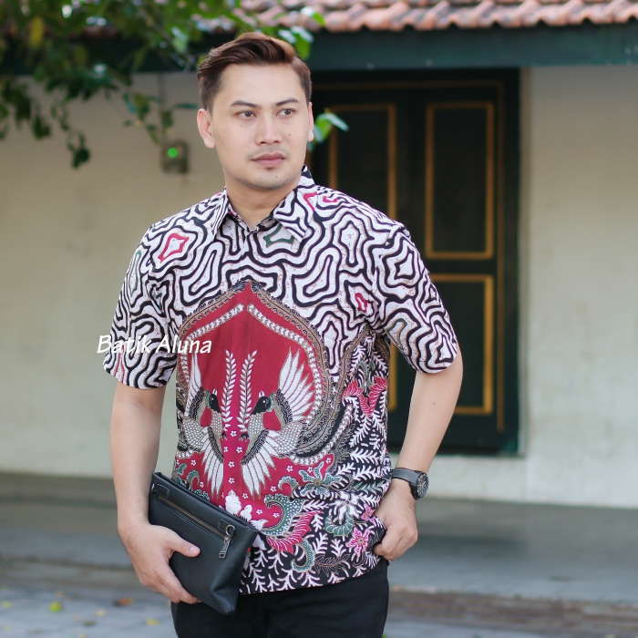 Batik Aluna Kemeja Pria Lengan Pendek PD 014