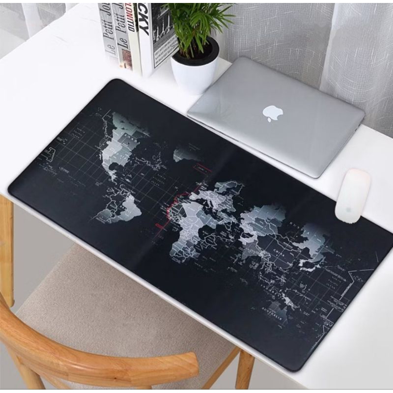 FORTE Mouse Pad Gaming Kantor Desk Mat Motif PETA DUNIA Alas Anti Slip / Mousepad Lebar XL 30x25, 30