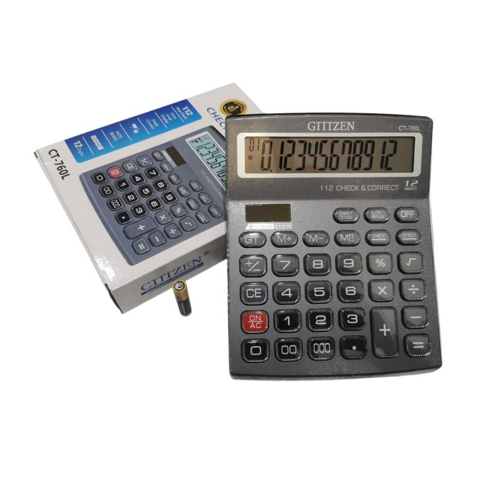 

(1 Pcs) Calculator 12 Digit CT-760L / Kalkulator 12 Digit CT-760L Check & Correct