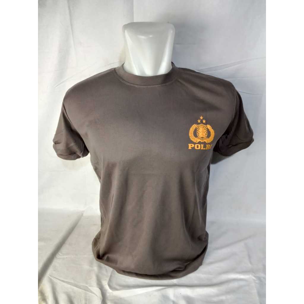 Kaos pe polisi coklat / kaos latihan / kaos coklat / kaos polri / kaos polisi cod