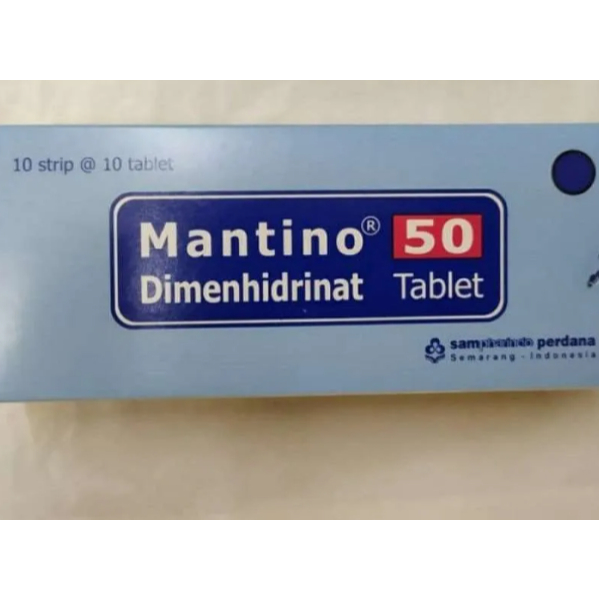 Mantino 50MG 𝟏 𝐊𝐎𝐓𝐀𝐊 𝐈𝐒𝐈 𝟏𝟎𝟎 𝐓𝐀𝐁𝐋𝐄𝐓 - Mencegah Mabuk Perjalanan/Vertigo/Mual/Muntah