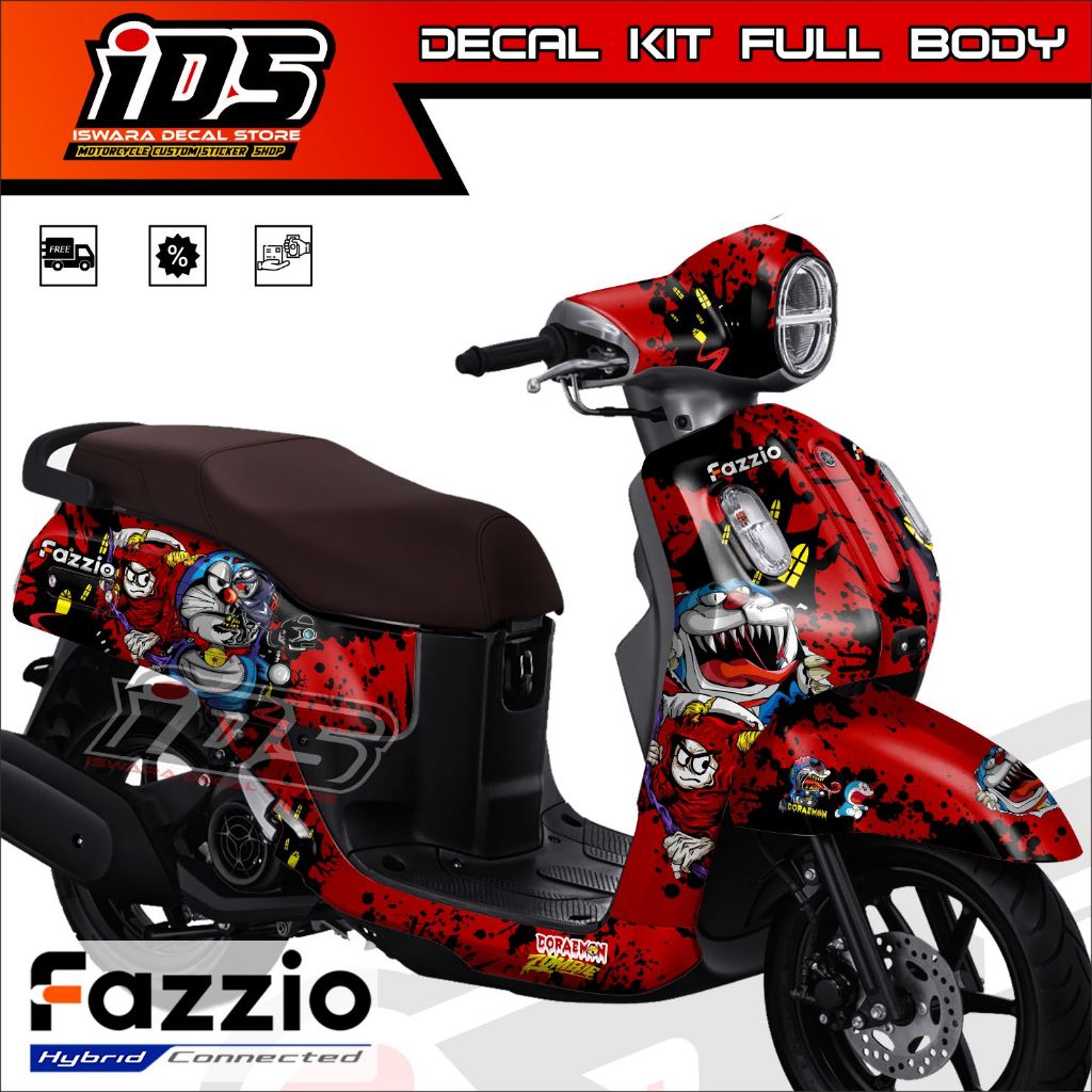 Decal Yamaha Fazzio Stiker Fazzio Dekal Fazzio Striping Fazzio Decal Fazzio Full Body Doraemon Zombi