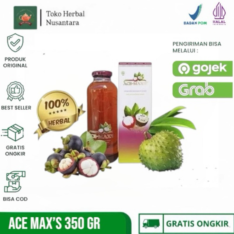 

ACE MAX'S | Jus Ekstrak Kulit Manggis Daun Sirsak 350gr | Ace Maxs Extra Kulit Manggis 100% Original