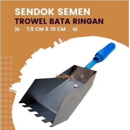 Cetok Bata Ringan Trowel - Sendok Semen Hebel Plat Baja