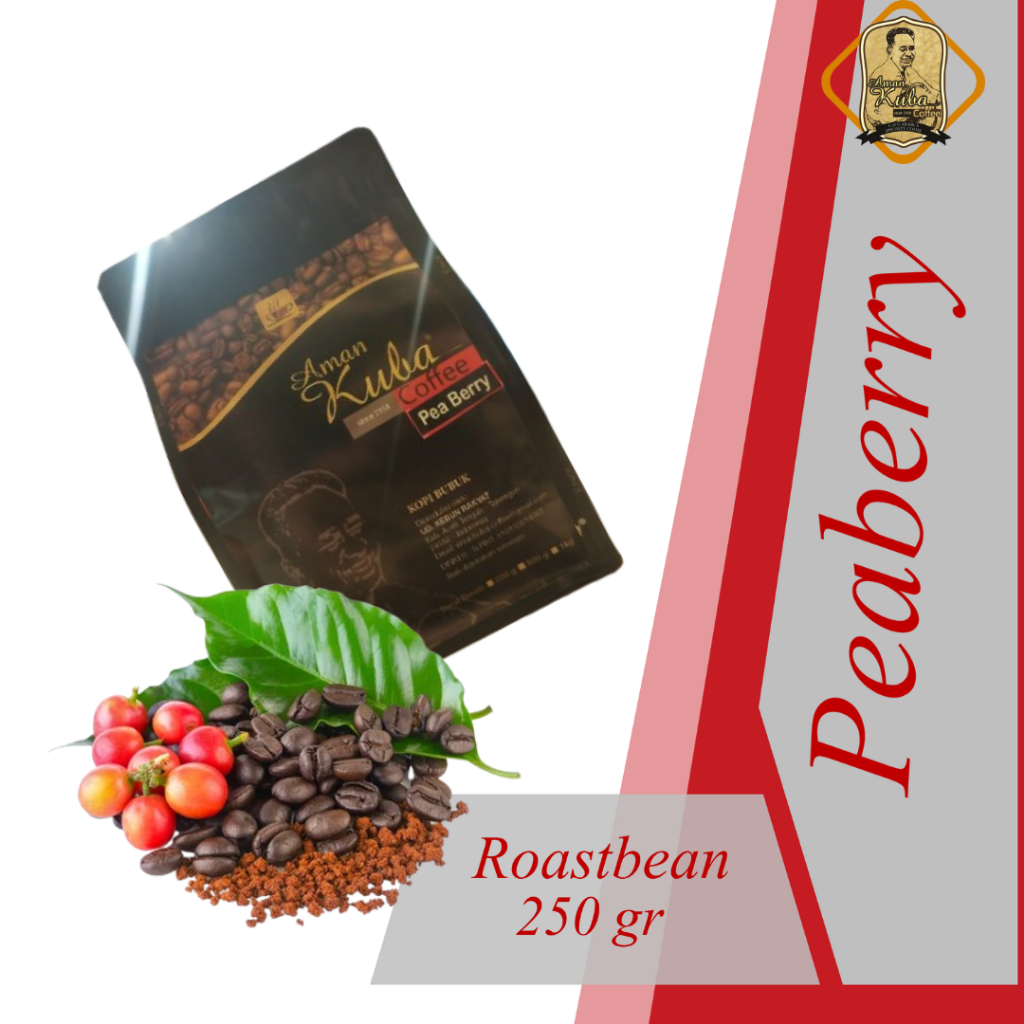 

Aman Kuba Coffee II Gayo Arabika Aceh Takengon Peaberry Premium Quality II Biji II Roastbean II 250g