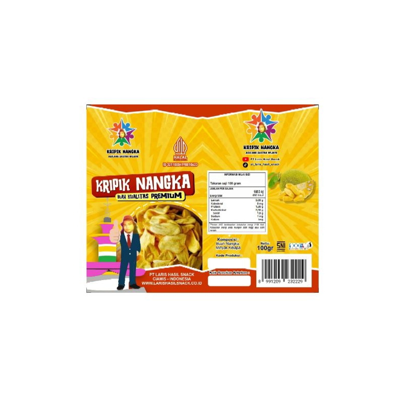 

KRIPIK NANGKA Agilang Sastra Wijaya ( 100gr ) Kemasan Standing Pouch