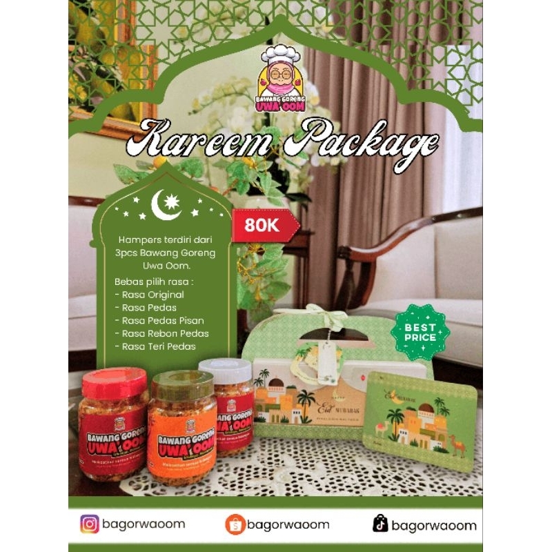 

KAREEM PACKAGE HAMPERS SPESIAL IDUL FITRI BAWANG GORENG UWA OOM UNTUK TABURAN OPOR DAN RENDANG