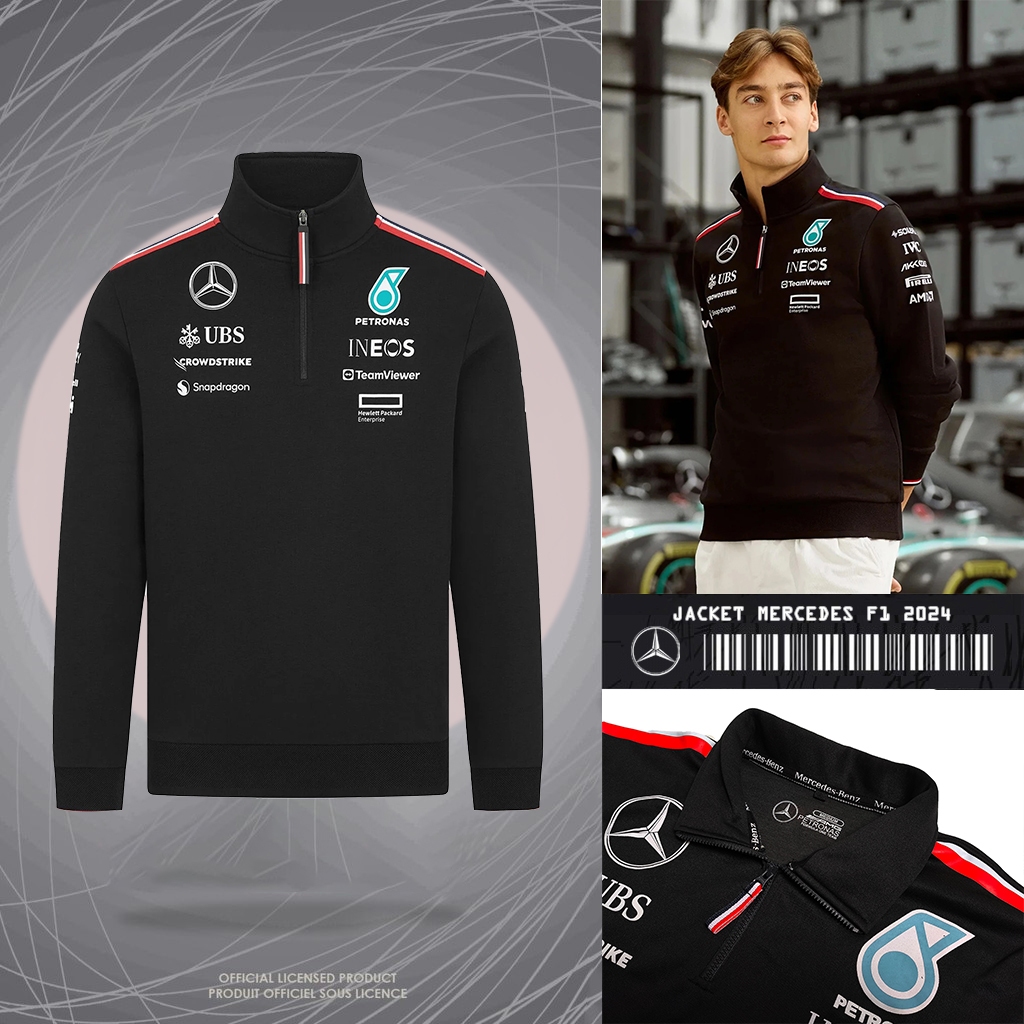 JACKET F 1 2024 | JAKET PRIA KEREN TERBARU | JAKET TEAM F1 RACING CREWNECK HALFZIPP